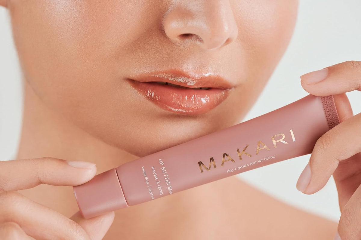 Makari Vanilla Beige Lip Butter Balm, Ultra-Nourishing Moisturizer for Dry, Chapped Lips, Vanilla Beige Flavor, Lightweight Non-Greasy Formula for Daily Hydration, All Skin Types, 0.5 oz