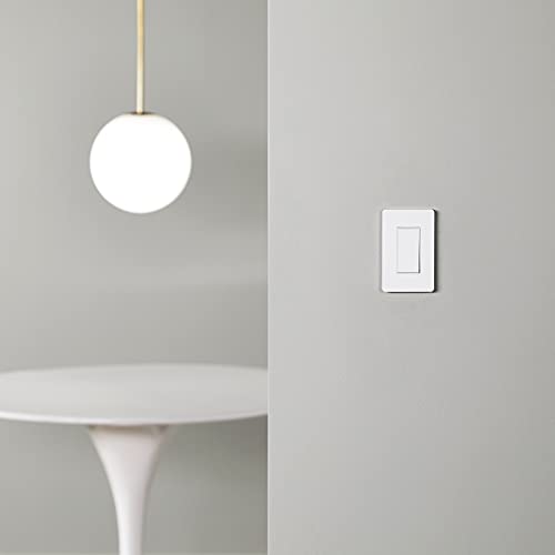 Amazon Basics Smart Switch, Single Pole, Works with Alexa Only, 2.4 GHz Wi-Fi, No Hub Required, White