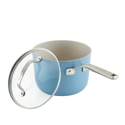 KitchenAid Hard Anodized Ceramic Nonstick Cookware Pots and Pans Set, 9 Piece - Blue Velvet