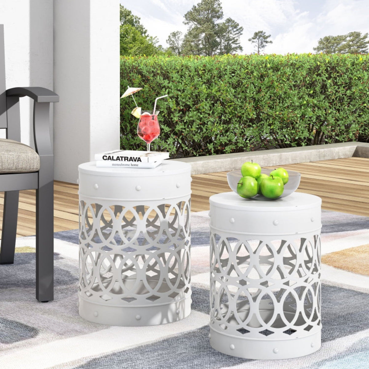 DIANJIE Outdoor Metal S 2 end table
