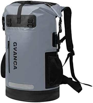 Waterproof Dry Bag Backpack for Kayaking, Roll Top Kayak Dry Backpack, Floating Outdoor Dry Sack Boating Sailing Canoeing Rafting Fishing Camping 85L Grey