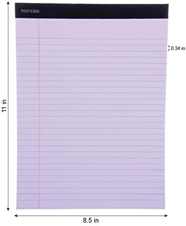 Mintra Office Legal Pads, ((xBasic, 8.5in x 11in, Wide (Pastel), 36pk (6-6pks))