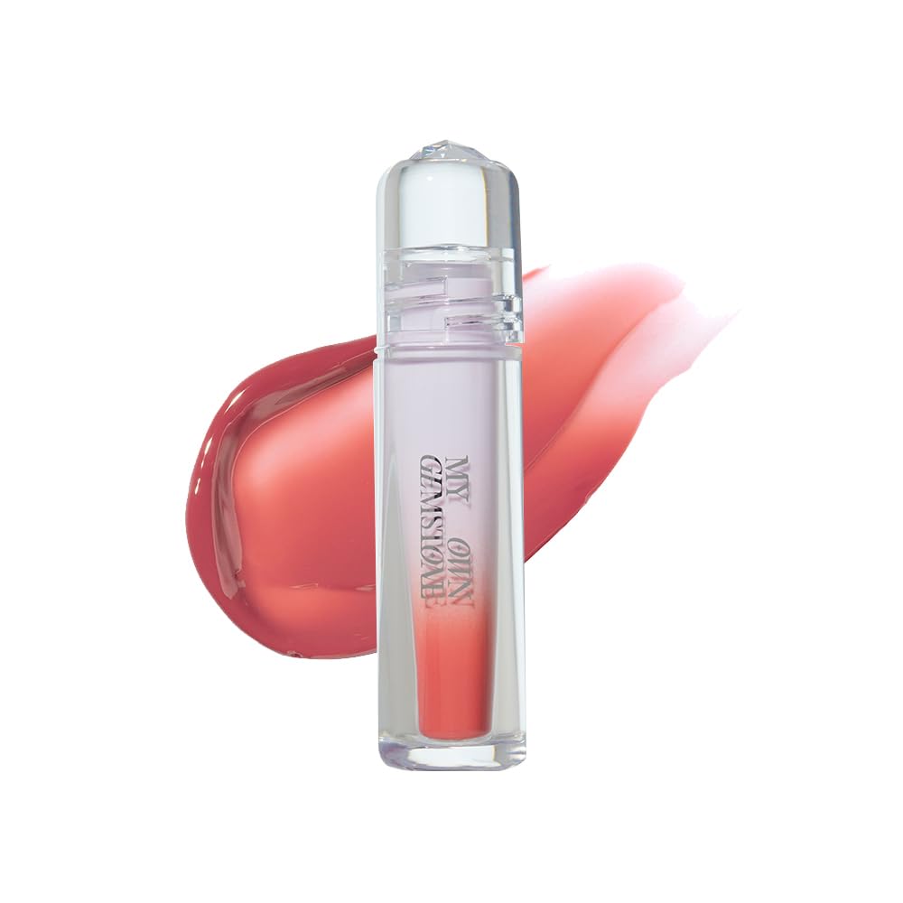 ETUDE Over Glowy Lip Stain Tint #16 Opal Wish | Non-Sticky Vegan Lip Tint | Moisturized & Long-lasting Lip Gloss | Daily Tint for Dry Lips, Korean Makeup