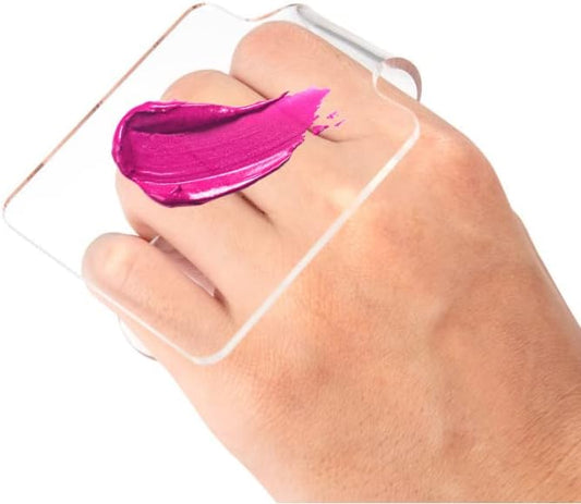 1 PCS Hand Makeup Mixing Palette Makeup Hand Palette Acrylic Nail Art Manicure Palette Eyeshadow Makeup Hand Palette Clear Makeup Palette for Makeup Blending