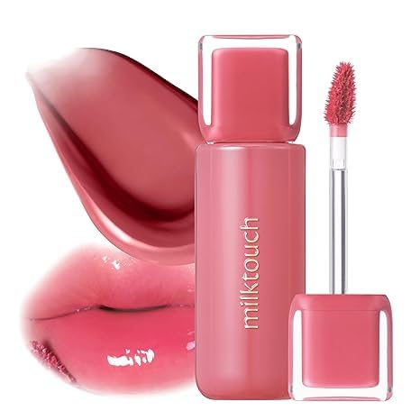 MILKTOUCH Jelly Fit Lip Tint (04 Mute-Ficial Plum) with Cooling Plumping Effect and Water-Based Non-Sticky Texture | Long Lasting Korean Beauty Lipstain Tinted Gloss Oil Brown K Makeup