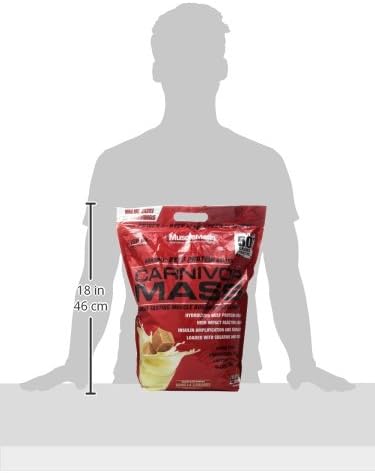 MuscleMeds Carnivor Mass Anabolic Beef Protein Gainer, Vanilla Caramel, 10 Pounds