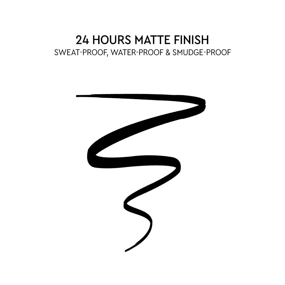 Waterproof Eyeliner Pen - Intense Black, Matte Finish - Lasts Up to 24 Hours - Tear, Sweat & Smudge Proof - 100% Vegan, 1.1 ml