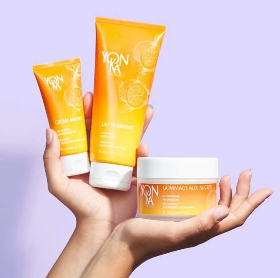 Yon-Ka Sweet Orange Body Milk, Lightweight Body Moisturizer with Vitamin E to Repair Skin, Natural Almond and Coconut Oils Hydrate Dry Arms and Legs (200ml)