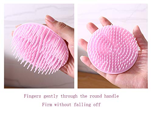 Hair Scalp Brush Dandruff Cleaning Brush Shower Scalp Shampoo Brush Scalp Massager Pack of 4(Blue and Pink)
