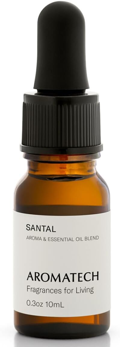 AromaTech Santal Aroma Essential Oil Blend: Luxury Hotel Inspired Aromatherapy with Amber, Vanilla, Cedar & Sandalwood for Ultrasonic Diffusers & Nebulizers - 0.3 fl oz, 10 mL