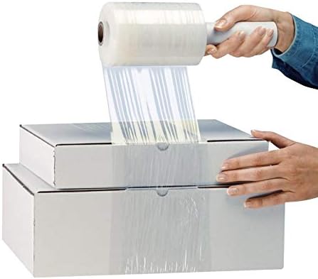 2 Pack Mini Hand Stretch Wrap 5" 1000 Ft Rolls PackageZoom Industrial Strength Clear Plastic Wrap for Box, Furniture Wrapping, 55 Gauge Shrink Wrap for Moving & Packing
