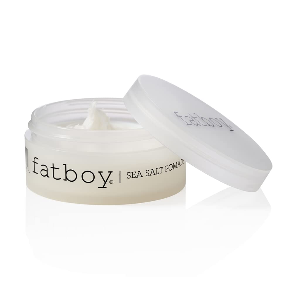 Fatboy Sea Salt Hair Pomade with Coconut Oil & Shea Butter, Lightweight Hold for Texture, Styling & Shine, Tousled Beach Waves Finish, Hair Care for All Hair Types, Paraben Free, Color Safe, 2.6 Oz