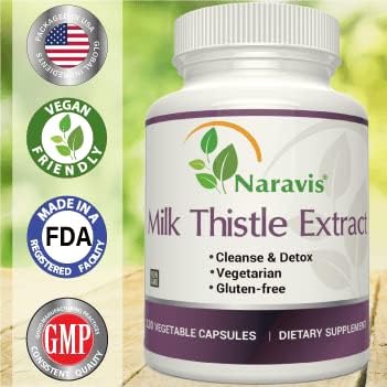 Milk Thistle Extract - 4:1 Extract - 2000mg - 120 Capsules - Supports Liver Health - Non GMO