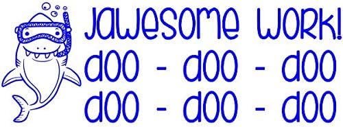 Custom Self-Inking Jawesome Work Stamps | 49 Fun Classroom Phrases | Grading Made Easy | Large Book Stamps
