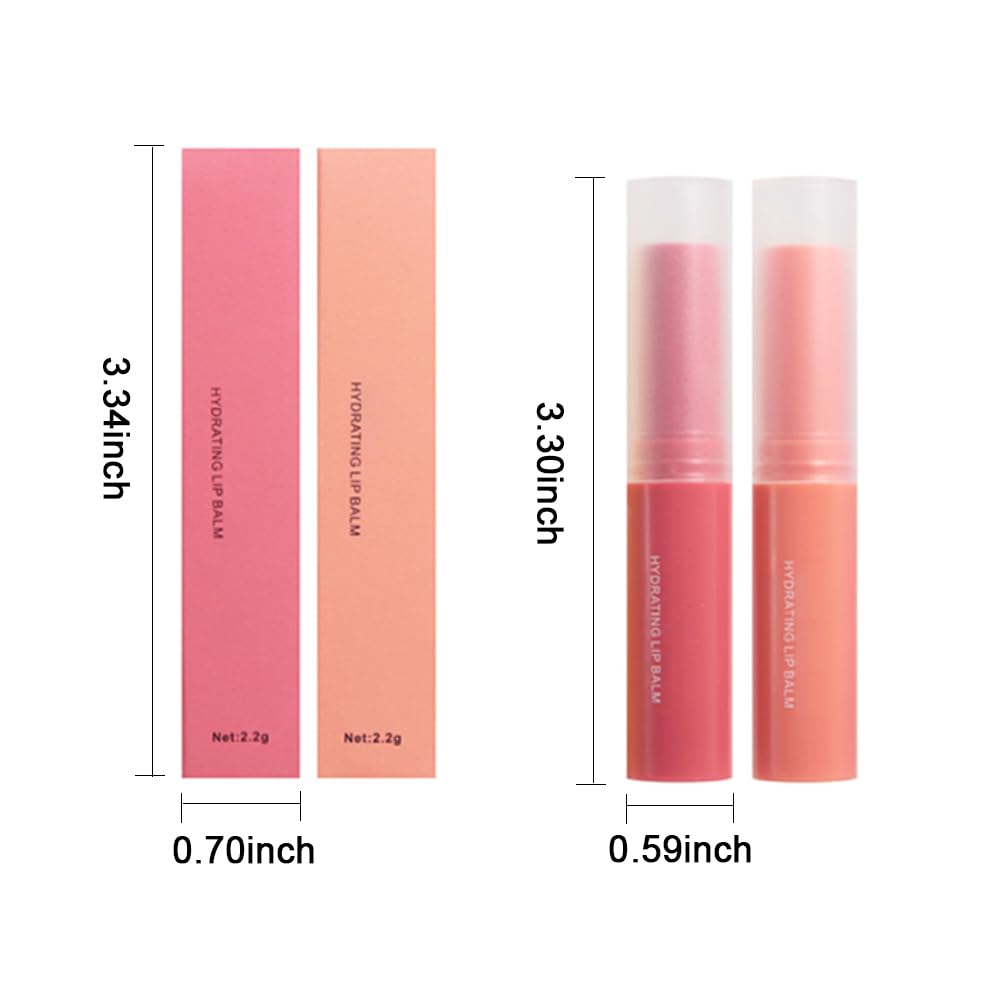 Nourishing Lip Balm for Dry & Chapped Lips, Ideal Lipstick Primer for Women, Deep Moisturization Chapstick, Vegan Tinted Lip Balm, Hydrating, Fall Winter Lip Care, 5#+6#