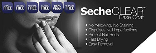 Seche Clear Professional Kit, Crystal Clear Base Coat for Nail Polish, 16 oz & 4 Packs of 0.5 oz Refill