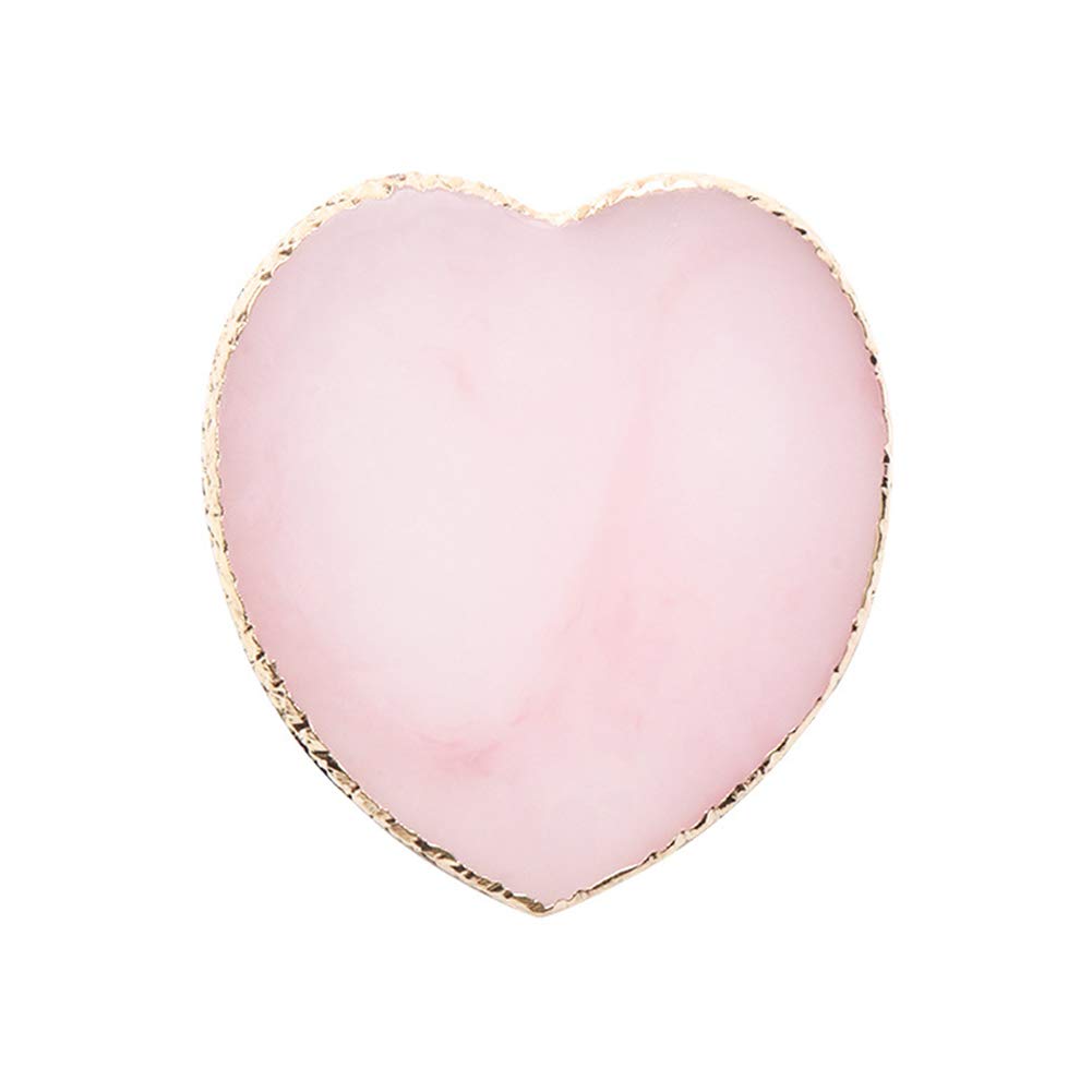 Resin Nail Art Plate Palette,Makeup Palettes,Gel Polish Color Mixing Plate Drawing Painting Color Palette,Golden Edge Heart Shaped Nail Art Display Holder