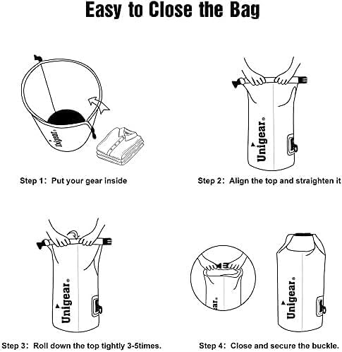 Unigear Dry Bag Waterproof, 2L/5L/10L/20L/30L/40L Floating and Lightweight Bags for Kayaking, Boating, Fishing, Swimming and Camping with Waterproof Phone Case