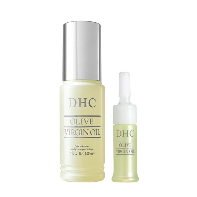 DHC Olive Virgin Oil and Olive Virgin Oil Mini, Facial Moisturizer, Hydrating, Nourishing, Lightweight, Fragrance and Colorant Free, All Skin Types, 1 fl. oz. and 0.16 fl. oz.