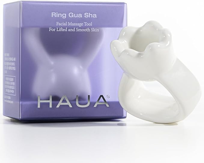 HAUA Ring Gua Sha, Premium Natural Ceramic, Face & Body Multi-Use Massager