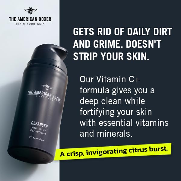 Kickass Cleanser by The American Boxer - Hydrating Mens Face Wash for Men - Essential Vitamins and Minerals - For All Skin Types - Organic - Cruelty Free - Naturally Derived Ingredients
