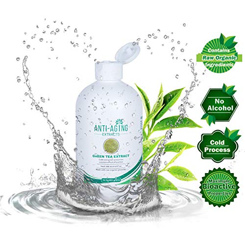 Pure Green Tea Extract for Skin and Hair – Cold-Processed Antioxidant, Polyphenol & EGCG Serum with USDA Organic Leaves – Natural - Alcohol-Free - 8 fl oz