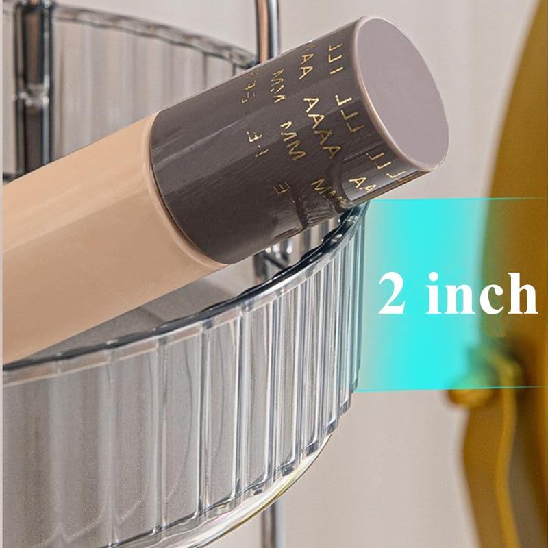 Makeup Organizer for Vanity, 360° Rotating Bathroom Organizer Countertop, High-Capacity Skincare Organizer, Spinning Cosmetics Organizer for Dresser Countertop (3 Tiers, Grey)