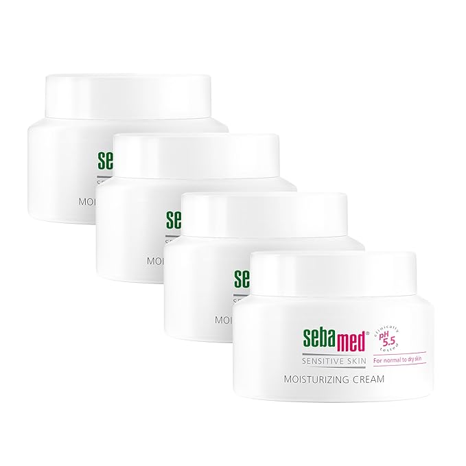 SEBAMED Moisturizing Face Cream for Sensitive Skin Antioxidant pH 5.5 Vitamin E Hypoallergenic 2.6 Fluid Ounces (75mL) Ultra Hydrating Dermatologist Recommended Moisturizer (Pack of 4)