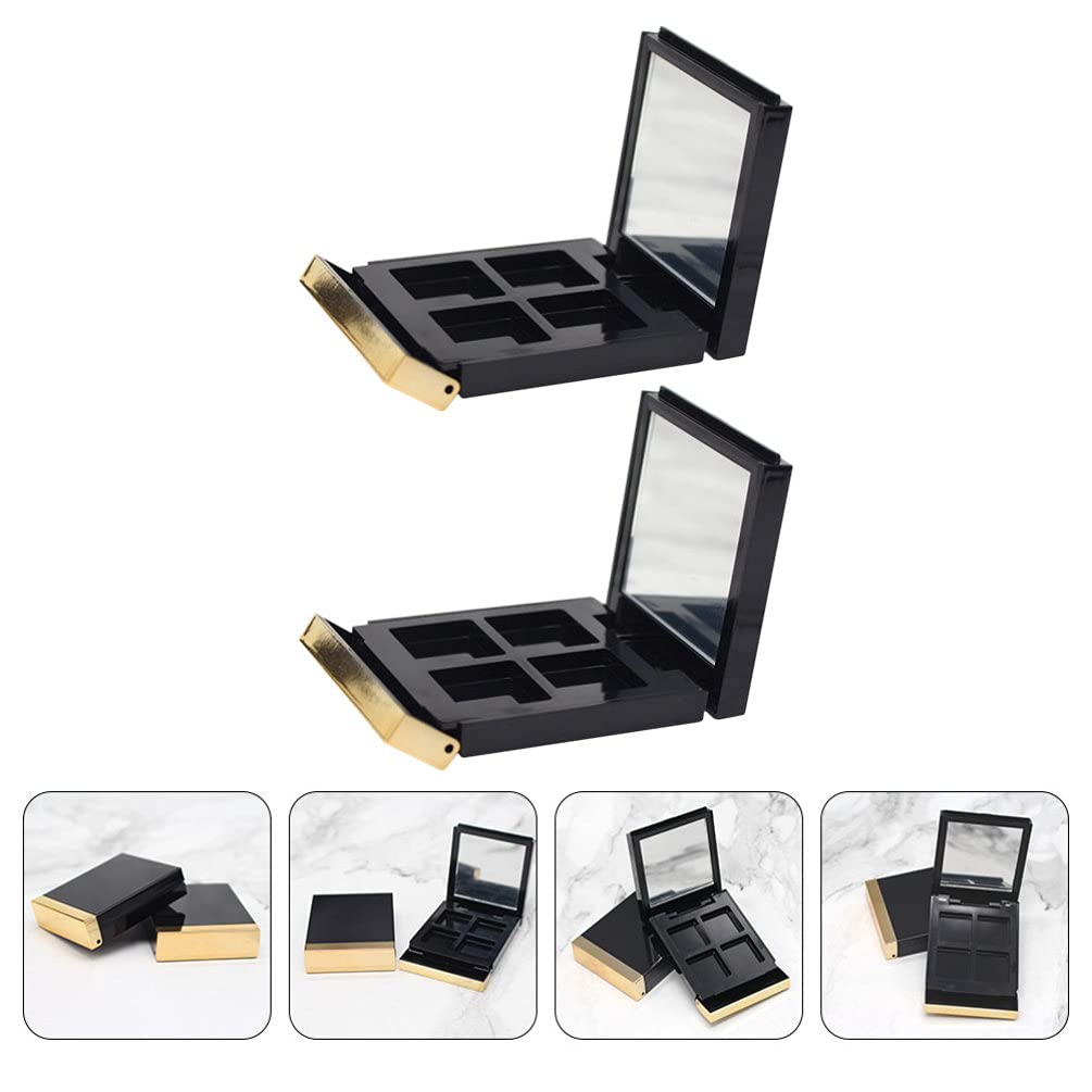Empty Makeup Palette 2PCS Eyeshadow Makeup Palette with Mirror Plastic Cosmetic Storage Case for Makeup Eyeshadow Lipstick