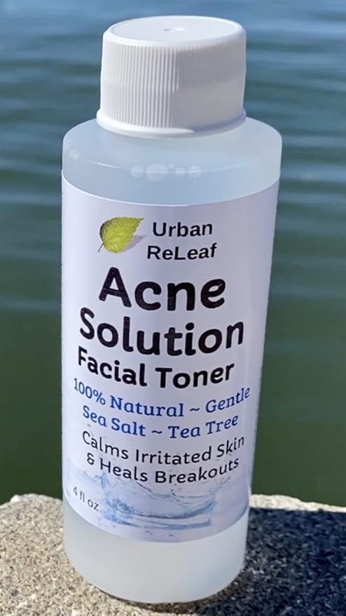Urban ReLeaf Acne Solution Facial Toner! Sea Salt & Tea Tree. Soothe Skin, Calm breakouts. 4 oz. Gentle Effective. 100% Natural & Soothing. Reduce The Appearance of pores.