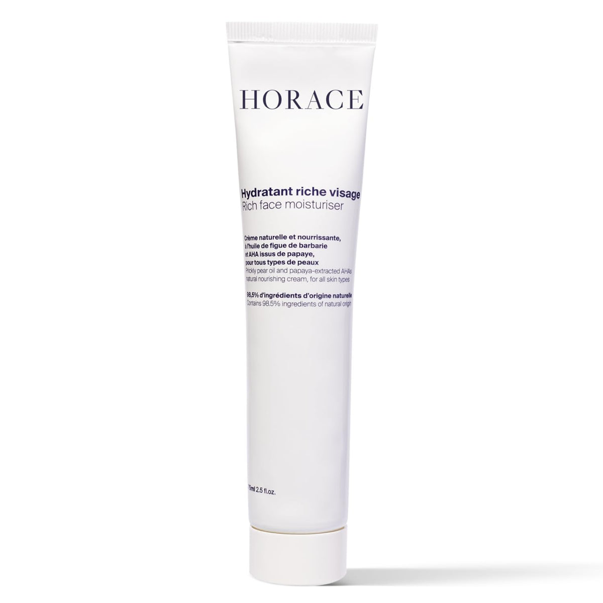 HORACE Rich Face Moisturizer for Men - Hydrating Cream with Organic Prickly Pear Oil and Shea Butter - Moisturising Skincare for All Skin Types - Unscented, 2.5 fl.oz