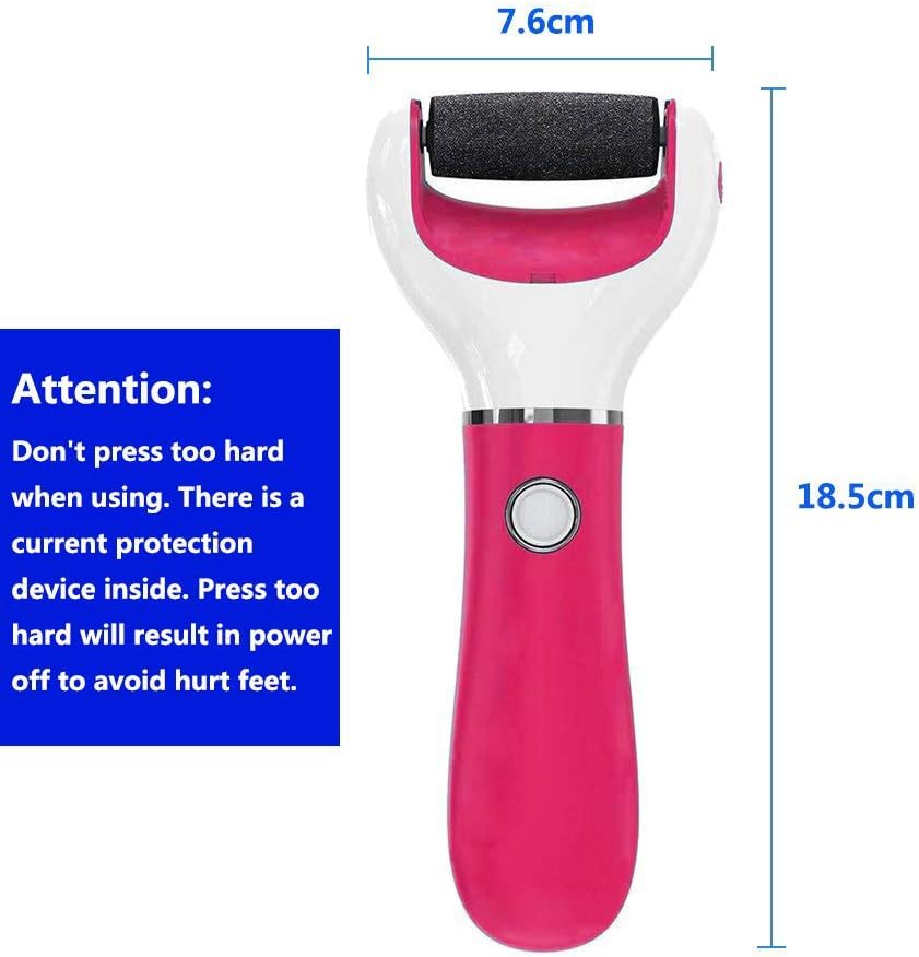BOMPOW Foot Scrubber Electric Callus Remover Rechargeable Foot File Hard Skin Remover Pedicure Tools Electronic Callus kit for Cracked Heels and Dead Skin with 2 Roller Heads