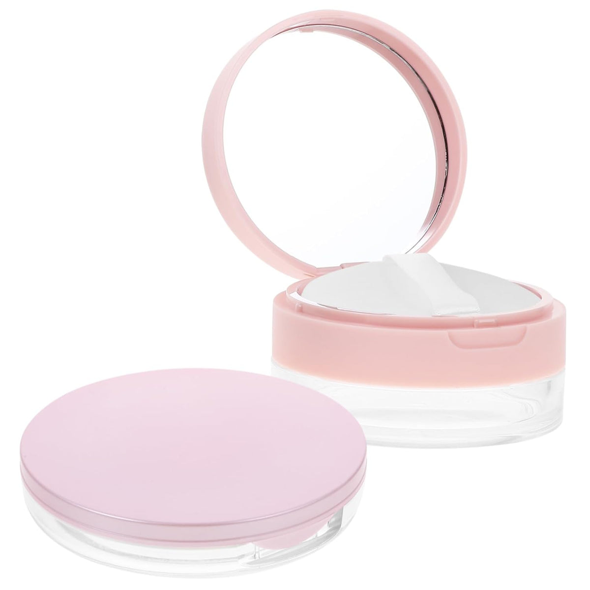 2-piece Mini Empty Cushion Compact Case for Portable Makeup Powder Storage