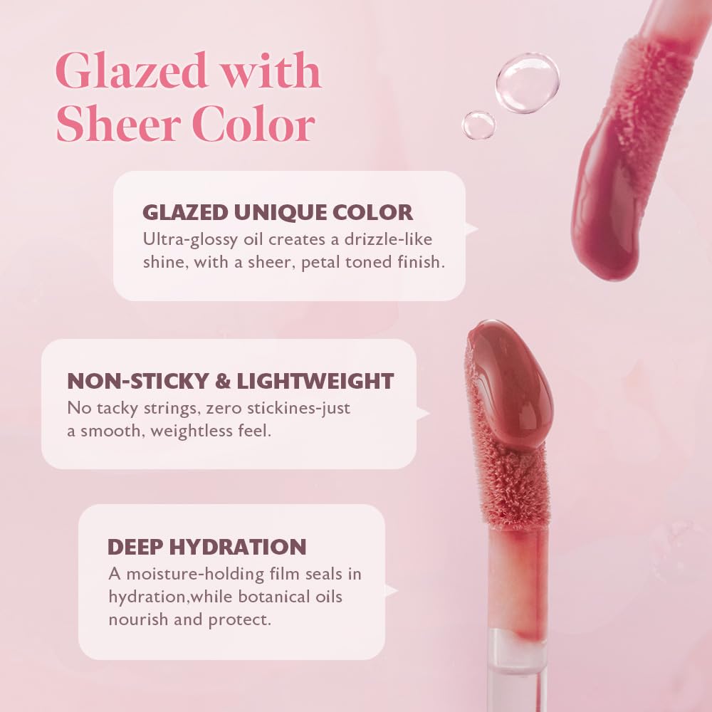 MILKTOUCH Dew Stain Sheer Lip Gloss (03 Peony Rain, 0.14 Fl Oz (Pack of 1))