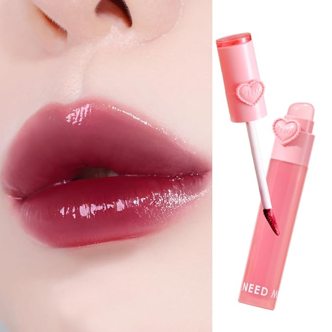 YNM Heart Jelling Tint (06 PLUM JELLING, 0.09 oz) Silicone Lip Brush Included, K-Beauty, Non-Sticky, Moisturizing, Smudge-Proof, Korean Lip Tint, Long-Lasting, Vivid Color