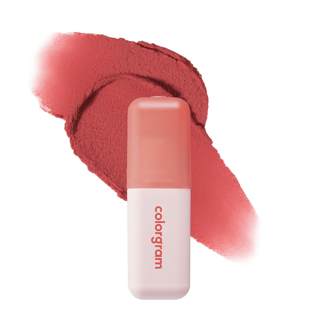 COLORGRAM NUDE BLUR TINT 04 CORAL LIT | Soft Velvet Matte Lip Stain & Cheek Tint | Lightweight Blurring Tint for a Smooth & Airbrushed Finish | 24H Hydration, Long-Lasting & Non-Sticky Formula