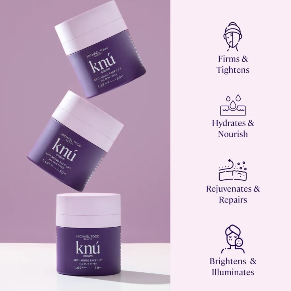 MICHAEL TODD Beauty KNU Cream – Face Lifting, Brightening & Tightening Cream – For Moisturizing & Rejuvenating – With Bakuchiol, Peptides & Snail Secretion – For All Skin Types – 1.68 fl oz/50 mL