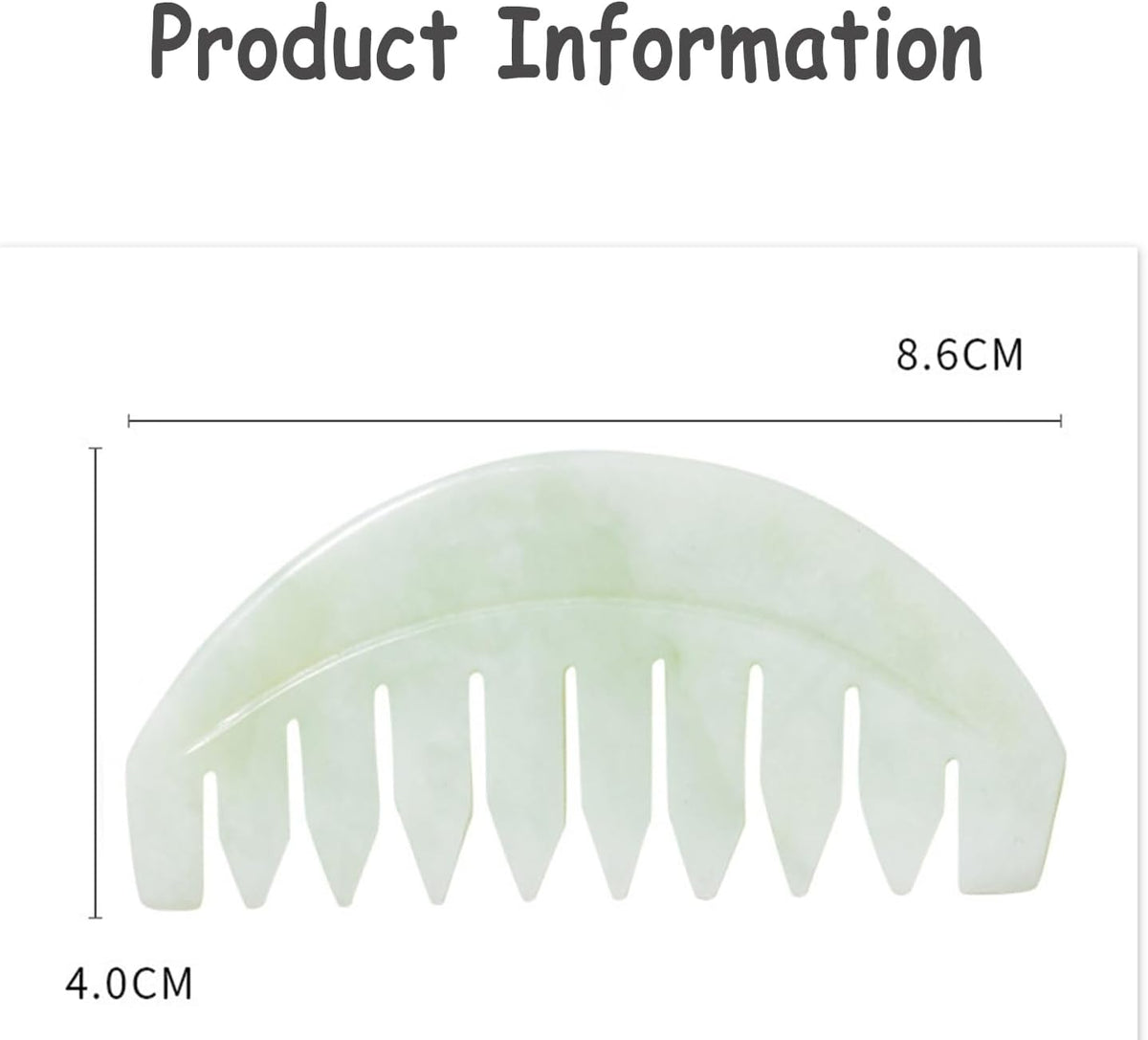 BoAn Natural Jade Head Massager, 2 Pcs Multi-Functional Massager for Head Caring and Acupoint Treatment, Guasha Scraping Scalp Comb