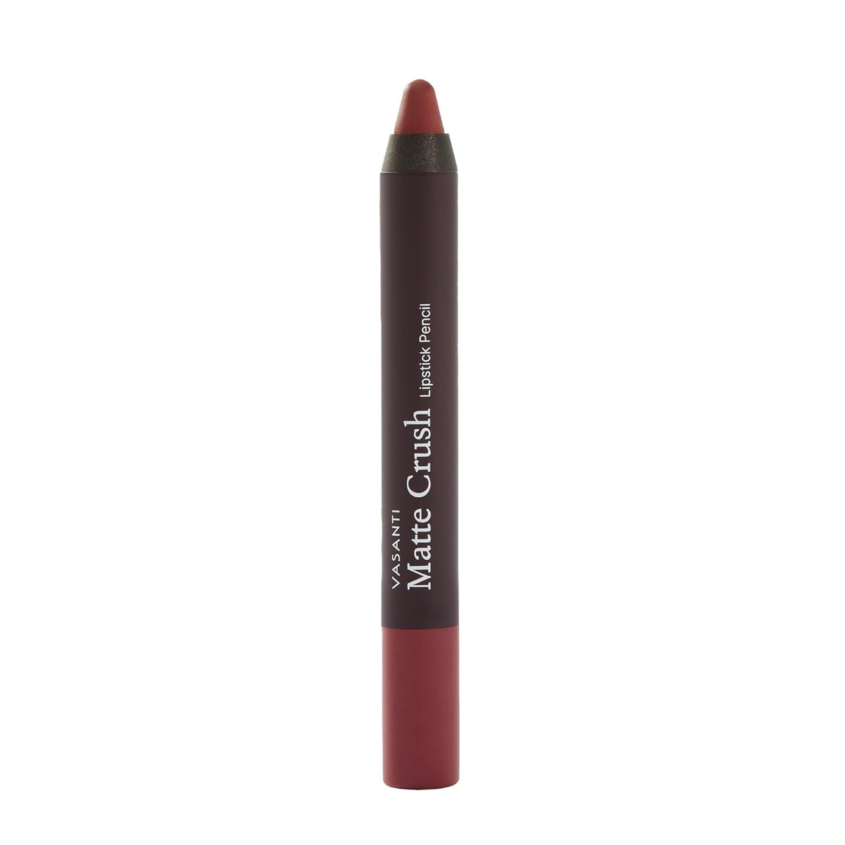 VASANTI Matte Crush Lipstick Pencil – Peachy Keen Natural Peach – Soft, Velvety Matte Finish, Waterproof, Smooth Application – Natural, Vegan, Paraben-Free Lip Color