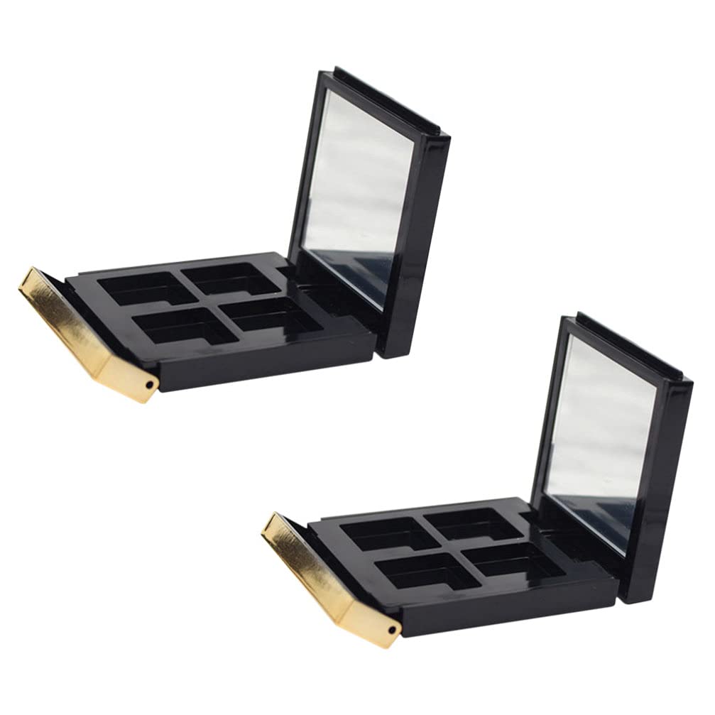 Empty Makeup Palette 2PCS Eyeshadow Makeup Palette with Mirror Plastic Cosmetic Storage Case for Makeup Eyeshadow Lipstick