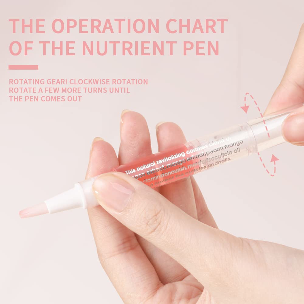6Pcs Nail Cuticle Oils Nail Nutrition Oil Pen Nail Nourishment Pens 6 Smell Cuticle Revitalizer for Agnail Nourish Skin Nail Care (6pcs)