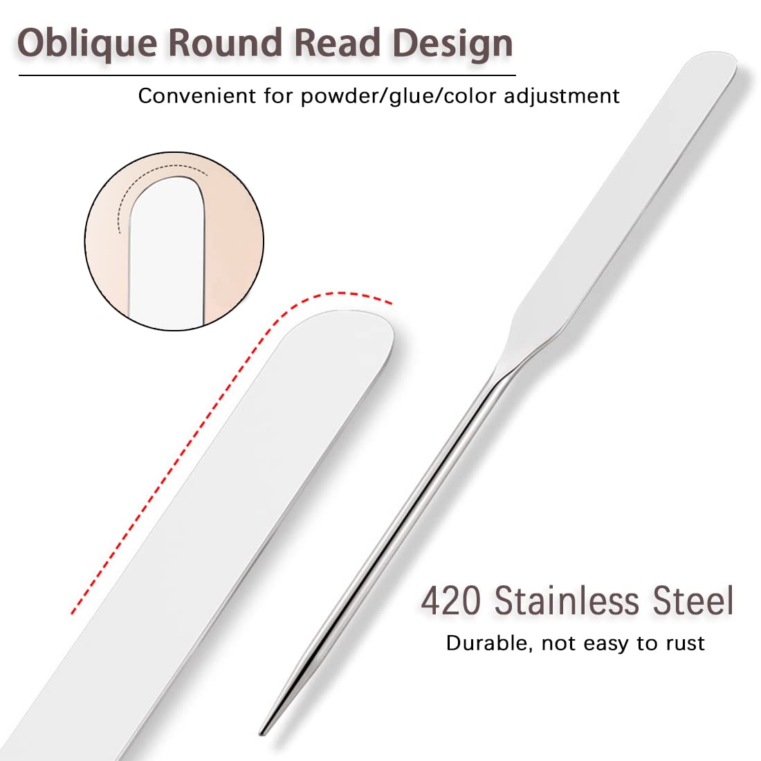 Korean Picasso Makeup Spatula Palette Set for Liquid Foundation, Stainless Steel Mixing Scraper Artist Nail Art Stirring Makeup Tool