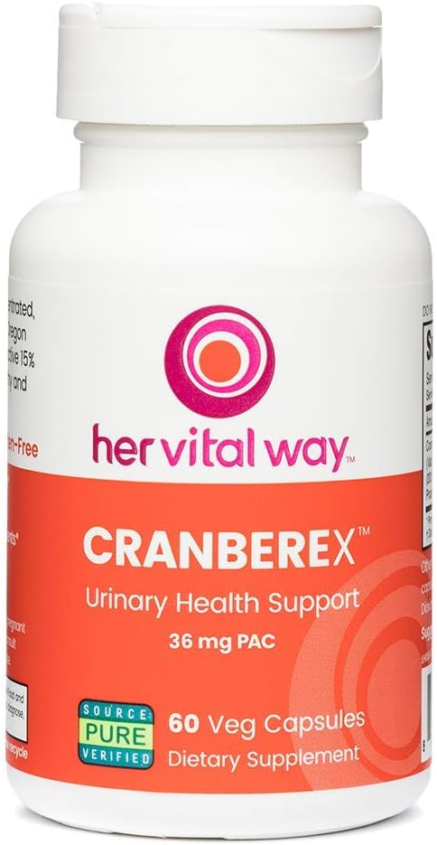 Cranberex - Cranberry Pills for Women and Men - Cranberry Supplement with 36mg PAC - Cranberry Extract Capsules for Urinary Tract Health and Kidney Care - 60 Veg Capsules