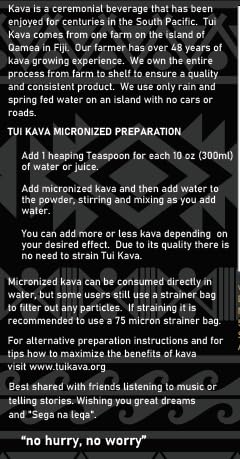 TUI KAVA PREMIUM WELLNESS KAVA - MICRONIZED Noble Fijian Kava 250g (8.8oz) - INDIVIDUAL Size | Very Heady | Morning/Daytime Kava | Increase Focus | Mood/Sleep Support | Stress Relief | NO STRAINING