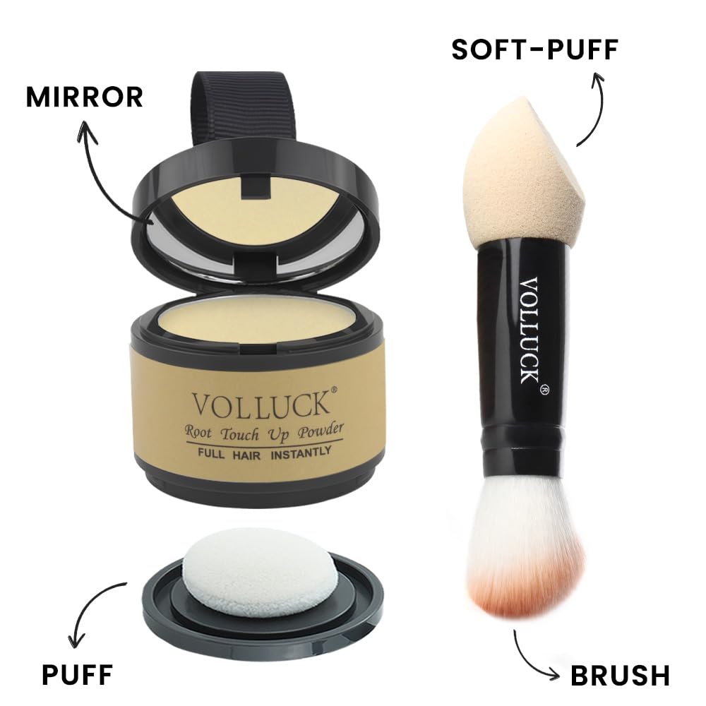 Root Touch Up Powder, Instantly Gray Root Cover Up Hairline Powder, Hair Concealer for Women and Men (A-Light Blonde, 2PC)