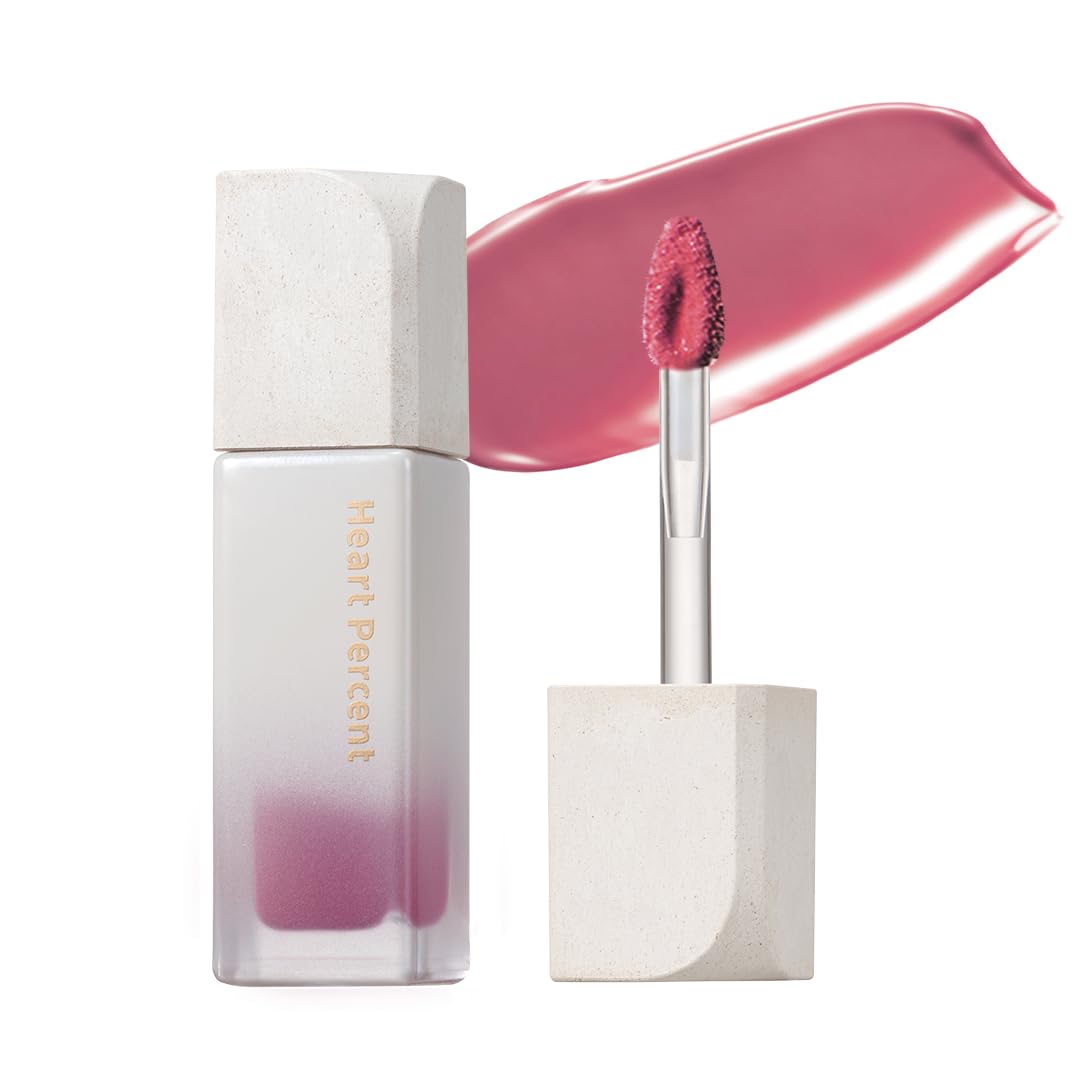 Heart Percent Dote On Mood Pure Glow Tint, Watery & Lightweight Moisturizing Lip Stain Long Lasting Liquid Lipstick 6.8g, #15. Viva Plum