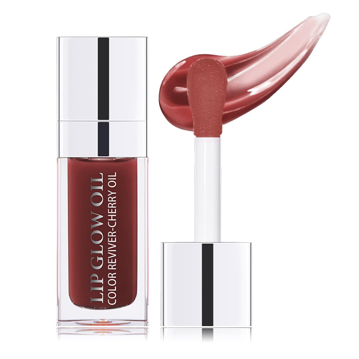 Hydrating Lip Glow Oil Moisturizing Plumping Lip Tint Lip Gloss Transparent Lip Balm Long Lasting Nourishing Repairing Lightening Lip Lines (020# MAHOGANY)