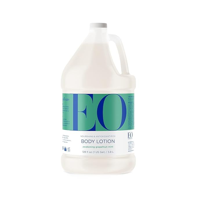 EO Body Lotion Refill, 1 Gallon, Grapefruit and Mint, Organic Plant-Based, Botanical Extracts, Vitamin E with Pure Essential Oils