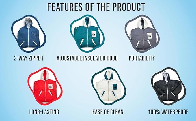 Thermotuff Wearable Sleeping Bag with Dual Hoodie, Long Sleeves, Pockets & Adjustable Drawstring - Ideal for Camping, Cold Weather Hiking, and Stadium Sak Blanket