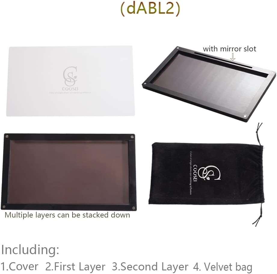 Arcylic Empty Magnetic Eyeshadow Palette Makeup Palette with Mirror stackable Makeup magnetic palette empty 2 layers overlap (dABL2) with a bag of metal sticker